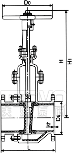 PZ41TC耐磨陶瓷排渣闸阀结构图